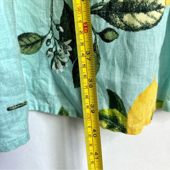 J.Jill Love Linen Shift Dress Sz XL Lemon Print V Neck Beach Resort Vacation EUC - Picture 11 of 16